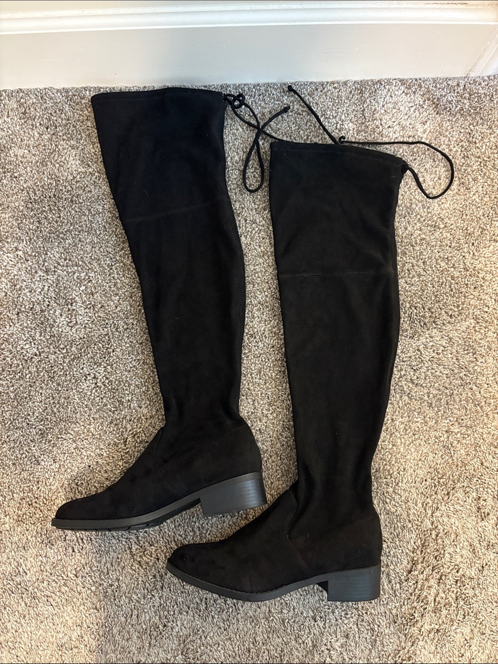 Unisa Black Over-the-Knee Suede Boots